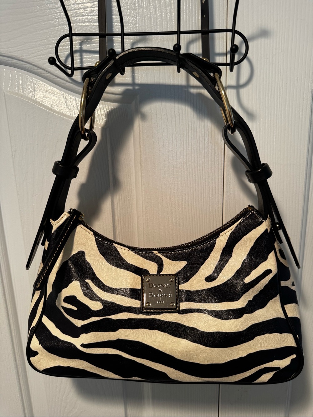 Dooney & Bourke Zebra-Print Shoulder Bag + Matching Card Holder